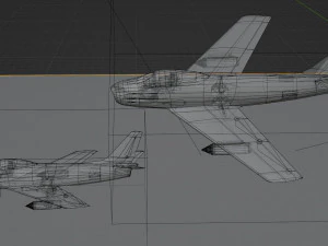 North American F-86 Sabre 3D Model