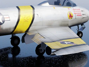 North American F-86 Sabre 3D Model