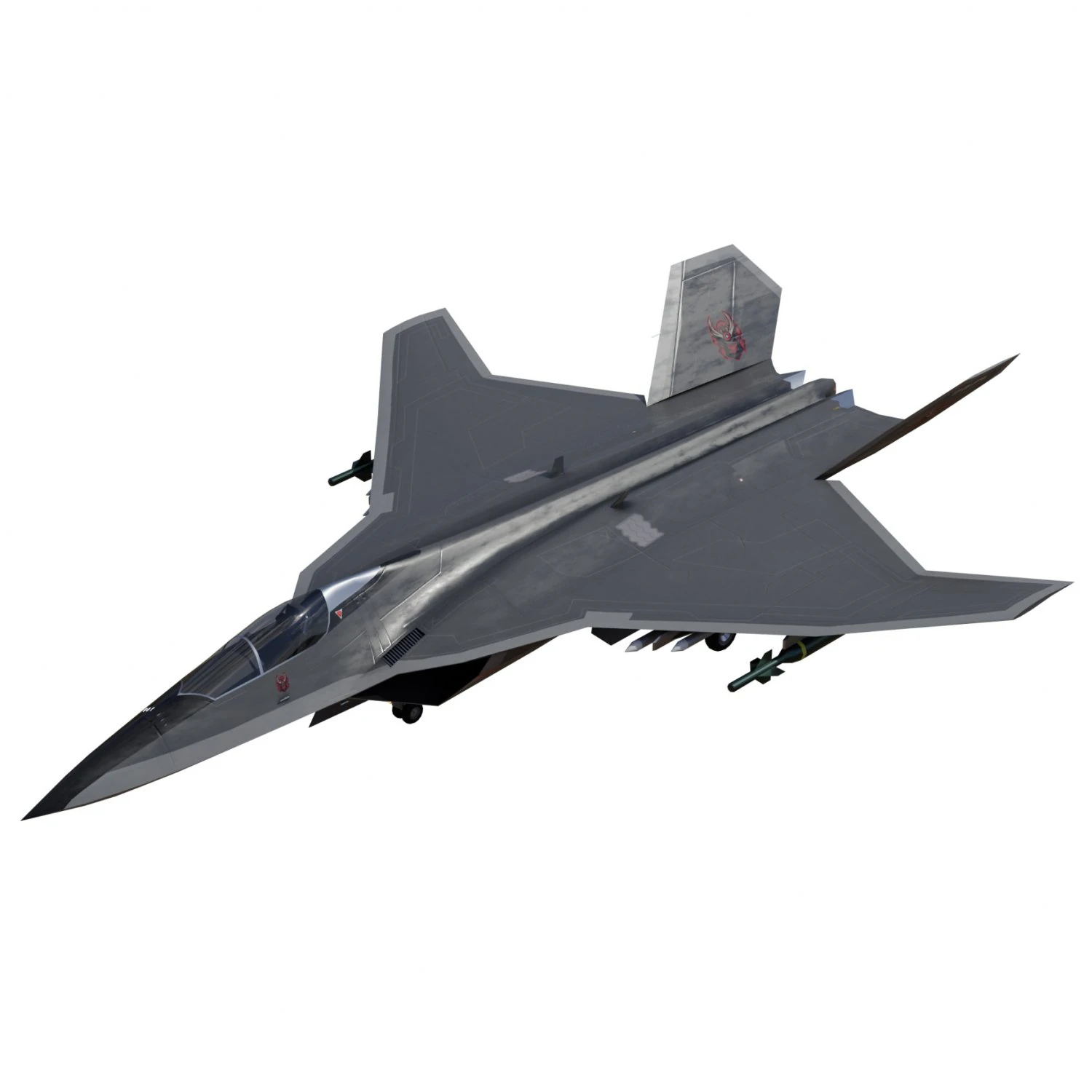 Mitsubishi F-3 F-X Godzilla 3D Model .c4d .max .obj .3ds .fbx .stl .blend 