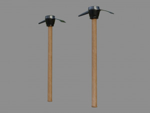 pickaxe - low and high poly 3D Model