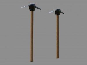 pickaxe - low and high poly Modelo 3D