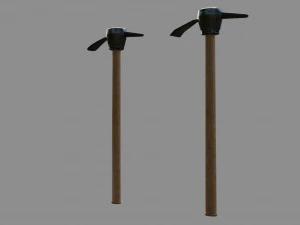 pickaxe - low and high poly 3D Model