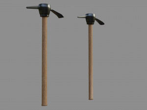 pickaxe - low and high poly Modelo 3D