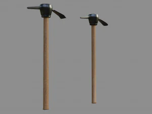 pickaxe - low and high poly 3D Model