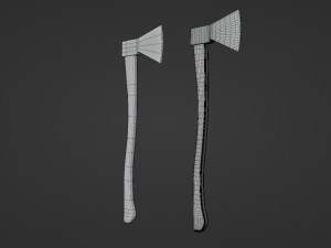 axe - low and high poly 3D मॉडल