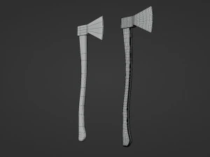 axe - low and high poly 3D Model