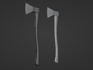 axe - low and high poly 3D मॉडल