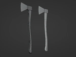 axe - low and high poly 3D Model