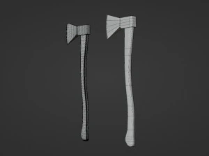 axe - low and high poly 3D Model