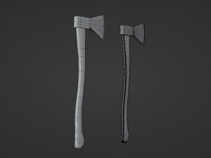 axe - low and high poly 3D मॉडल