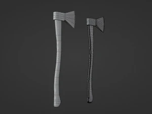 axe - low and high poly 3D Model