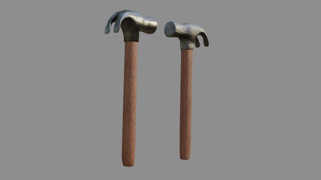 hammer - low and high poly 3D 模型 .c4d .max .obj .3ds .fbx .stl .blend 