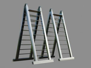 metal ladder - low and high poly 3D मॉडल