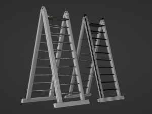 metal ladder - low and high poly Modelo 3D