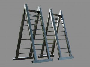 metal ladder - low and high poly Modelo 3D