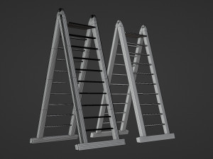 metal ladder - low and high poly Modelo 3D
