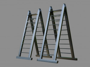 metal ladder - low and high poly Modelo 3D
