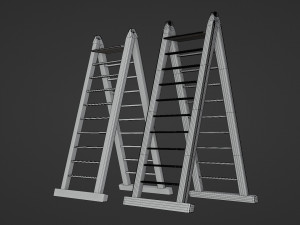 metal ladder - low and high poly Modelo 3D