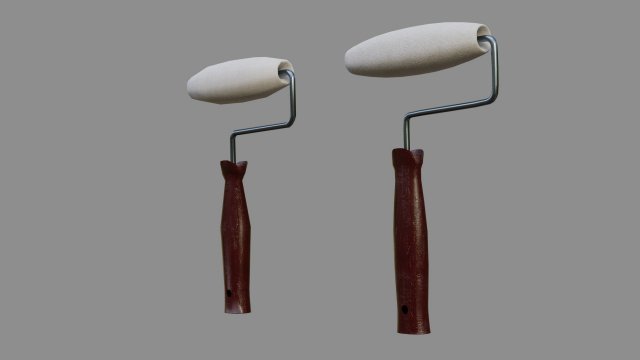 paintbrush - low and high poly Model 3D .c4d .max .obj .3ds .fbx .stl .blend 