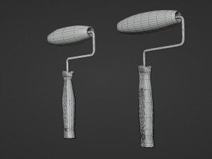 paintbrush - low and high poly Model 3D