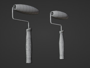 paintbrush - low and high poly Model 3D