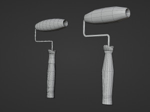 paintbrush - low and high poly Model 3D