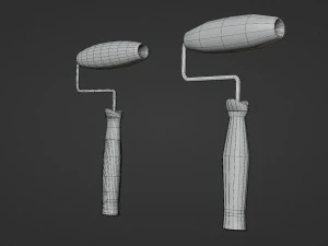 paintbrush - low and high poly 3D Model