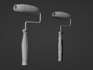 paintbrush - low and high poly Model 3D