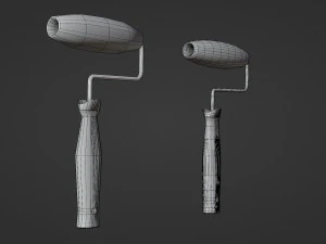 paintbrush - low and high poly 3D Model