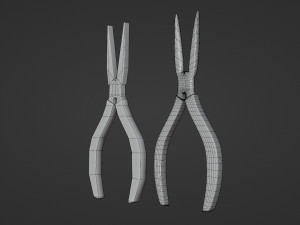 pliers - low and high poly Model 3D