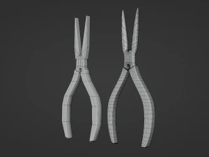 pliers - low and high poly 3D Model