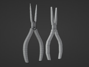 pliers - low and high poly Model 3D
