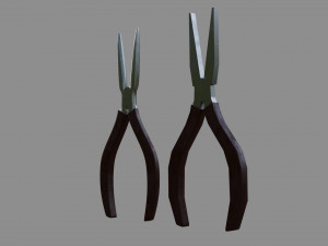 pliers - low and high poly Model 3D