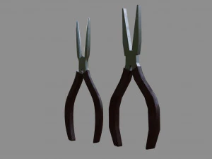 pliers - low and high poly 3D Model