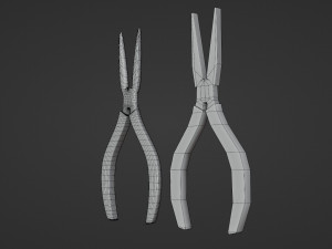 pliers - low and high poly Model 3D
