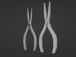 pliers - low and high poly 3D Model