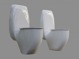 toilet - low and high poly Modelo 3D