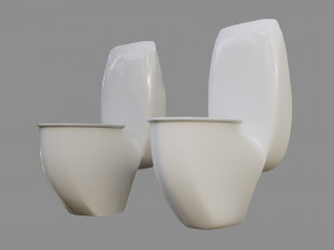 toilet - low and high poly Modelo 3D