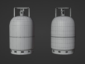 gas tube - low and high poly Model 3D