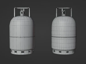 gas tube - low and high poly 3D Model