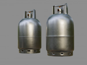 gas tube - low and high poly Model 3D