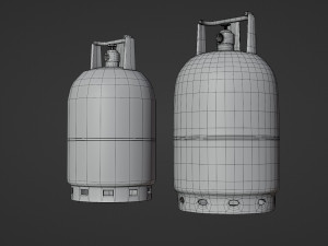 gas tube - low and high poly Model 3D