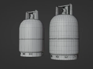 gas tube - low and high poly 3D Model