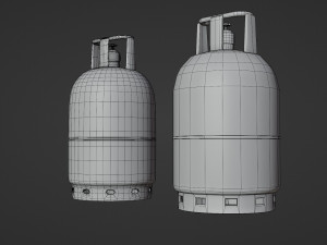 gas tube - low and high poly Model 3D
