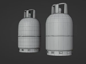 gas tube - low and high poly 3D Model