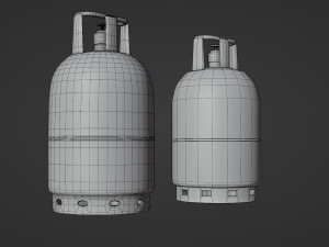 gas tube - low and high poly Model 3D