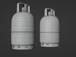 gas tube - low and high poly 3D Model