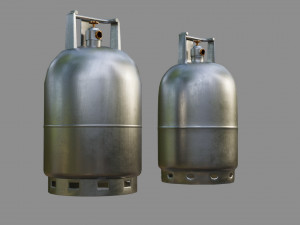 gas tube - low and high poly Model 3D