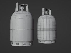gas tube - low and high poly Model 3D