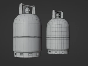gas tube - low and high poly 3D Model